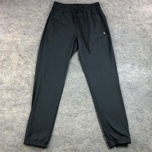 \Rhone Essentials Mens S Black Elastic Waist Drawstring Athletic Jogger Pants